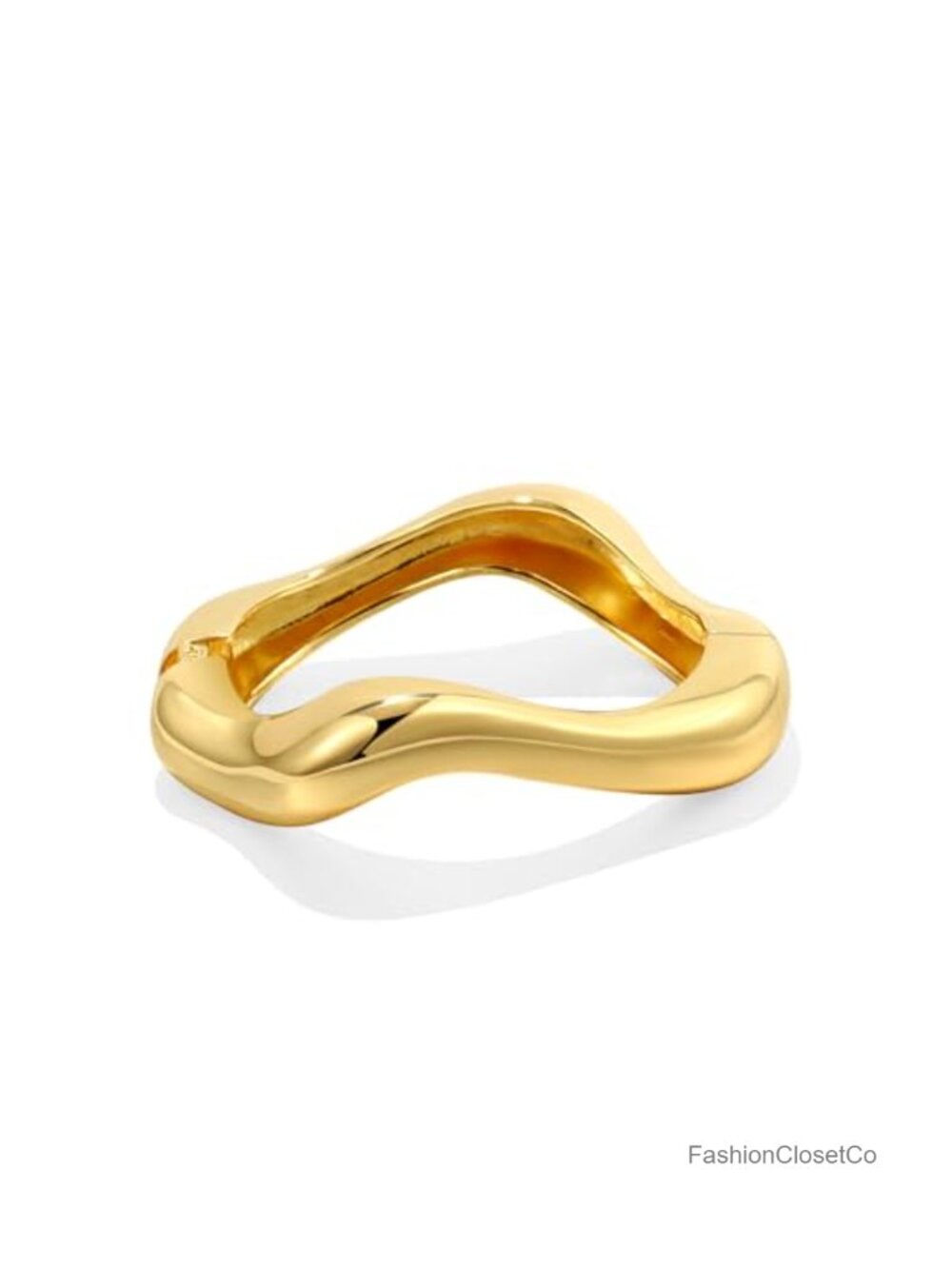 Chunky Gold Plated Bangle Bracelet Set Hinged Cuff Trendy Arm Jewelry